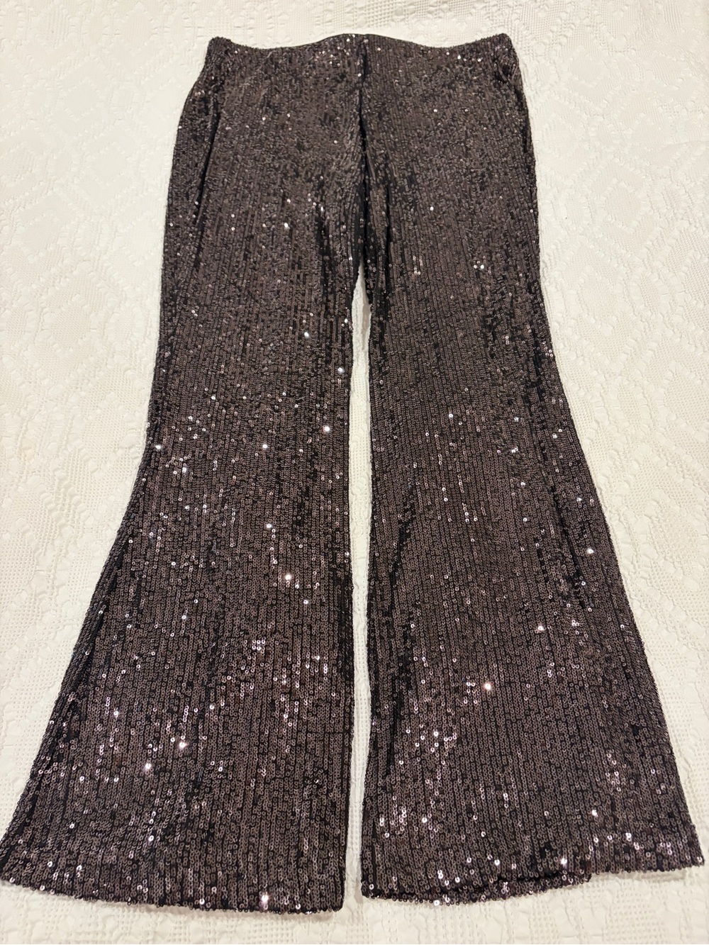 Old Navy Metallic Black Sequined High Waisted Flare Pants
